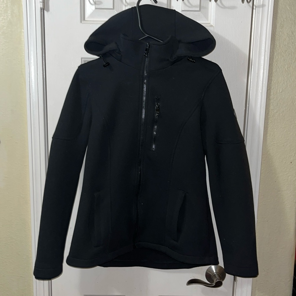 Black Andrew Marc Heavy Zip-Up Jacket (Medium)